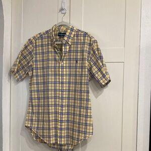 Ralph Lauren Men's Plaid Shirt in Yellow and Blue